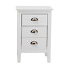 Costway 3 Drawers Bedside Table Nightstand Side End Bedroom Storage Cabinet White