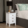 Costway 3 Drawers Bedside Table Nightstand Side End Bedroom Storage Cabinet White