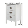 Costway 3 Drawers Bedside Table Nightstand Side End Bedroom Storage Cabinet White