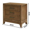 Cypress Bedside Table 3 Drawer Natural 