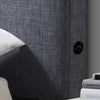 Dallas Double Bed Frame with USB Port Headboard Dark Grey