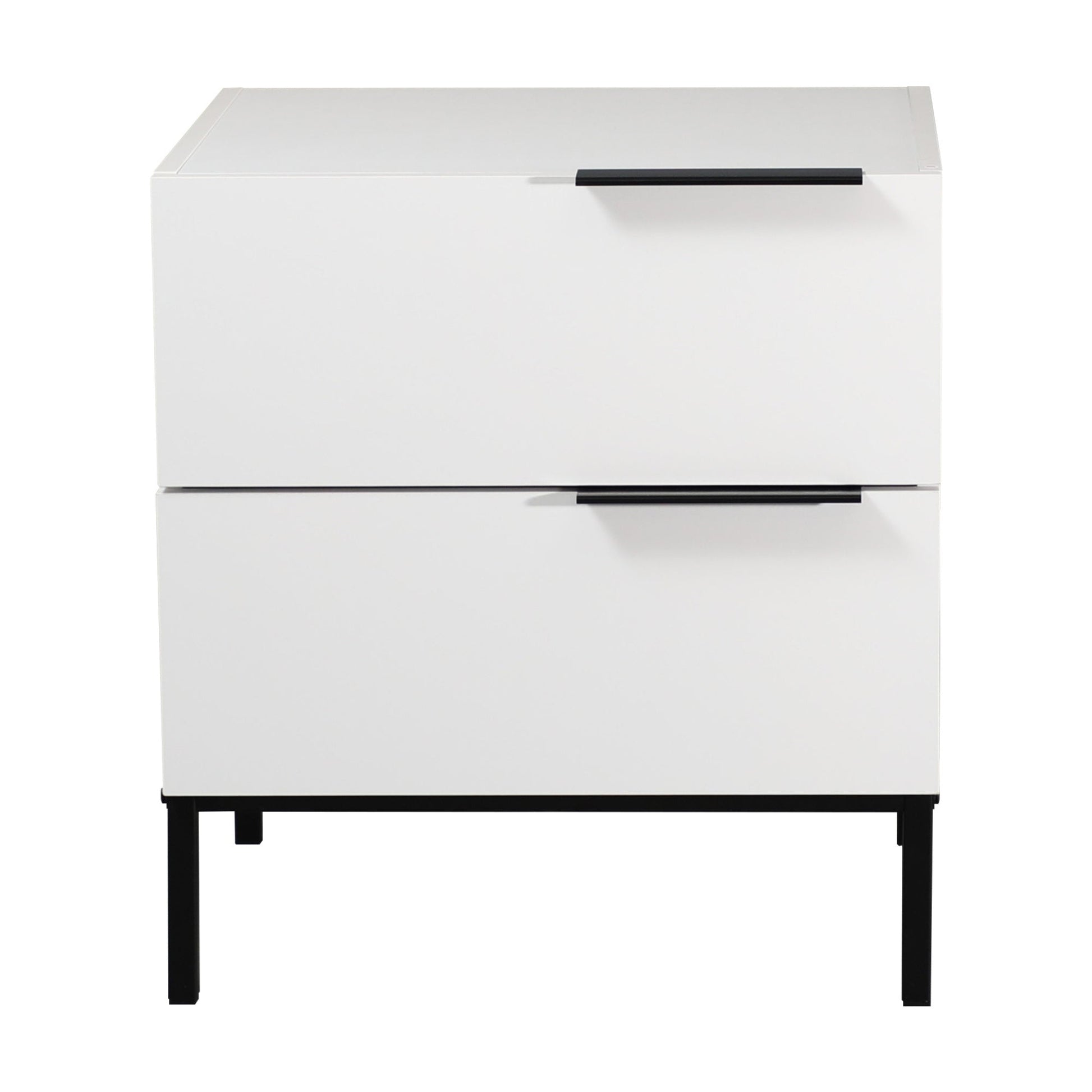Dric 2 Drawers Bedside Table Nightstand Side End Bedroom Storage Cabinet White