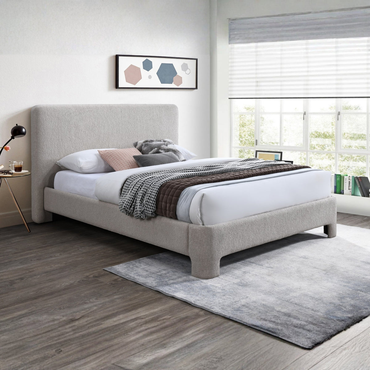 Finley King Bed Frame Stone Grey
