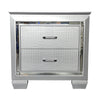 Flashy Bedside Table 2 Drawer Silver