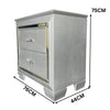 Flashy Bedside Table 2 Drawer Silver