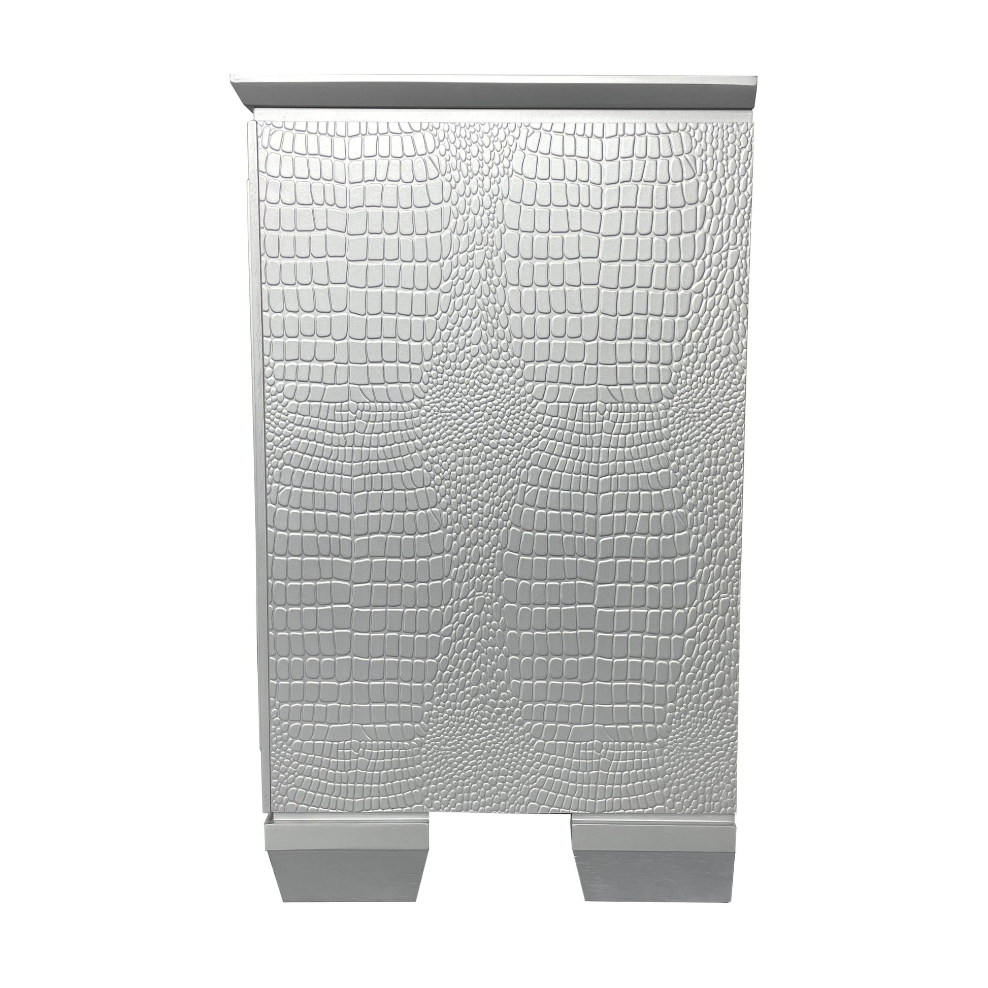 Flashy Bedside Table 2 Drawer Silver