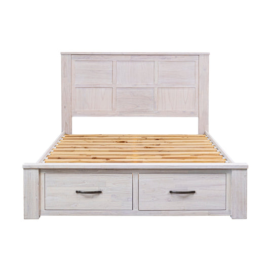Foxglove King Bed Frame Storage Drawer White