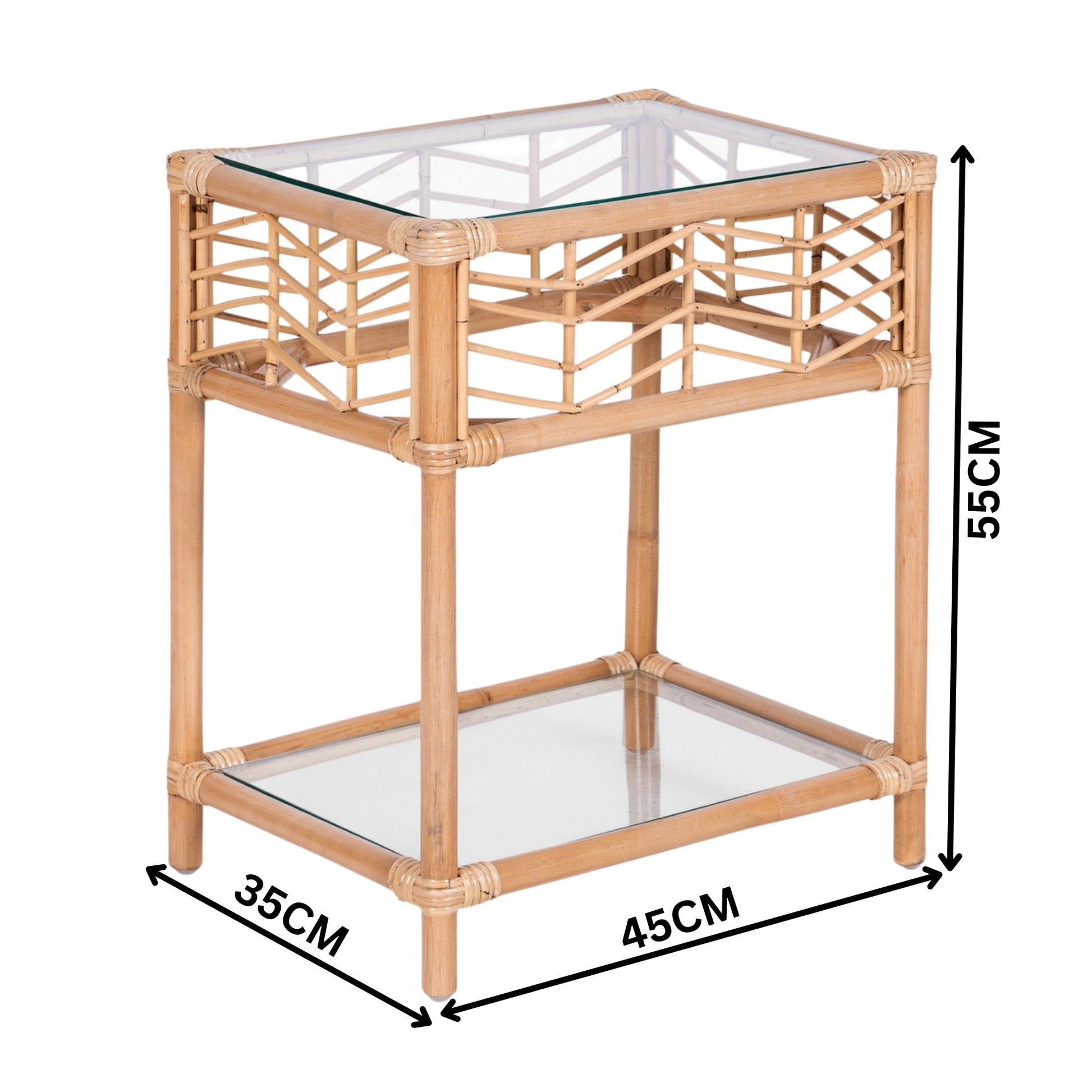 Hanoi 55cm Rattan Bedside Table Natural