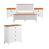 Harbourview 4pc Set Double Bedroom Suite Bed Frame Bedside Table Tallboy Brown White