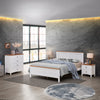 Harbourview 4pc Set Double Bedroom Suite Bed Frame Bedside Table Tallboy Brown White