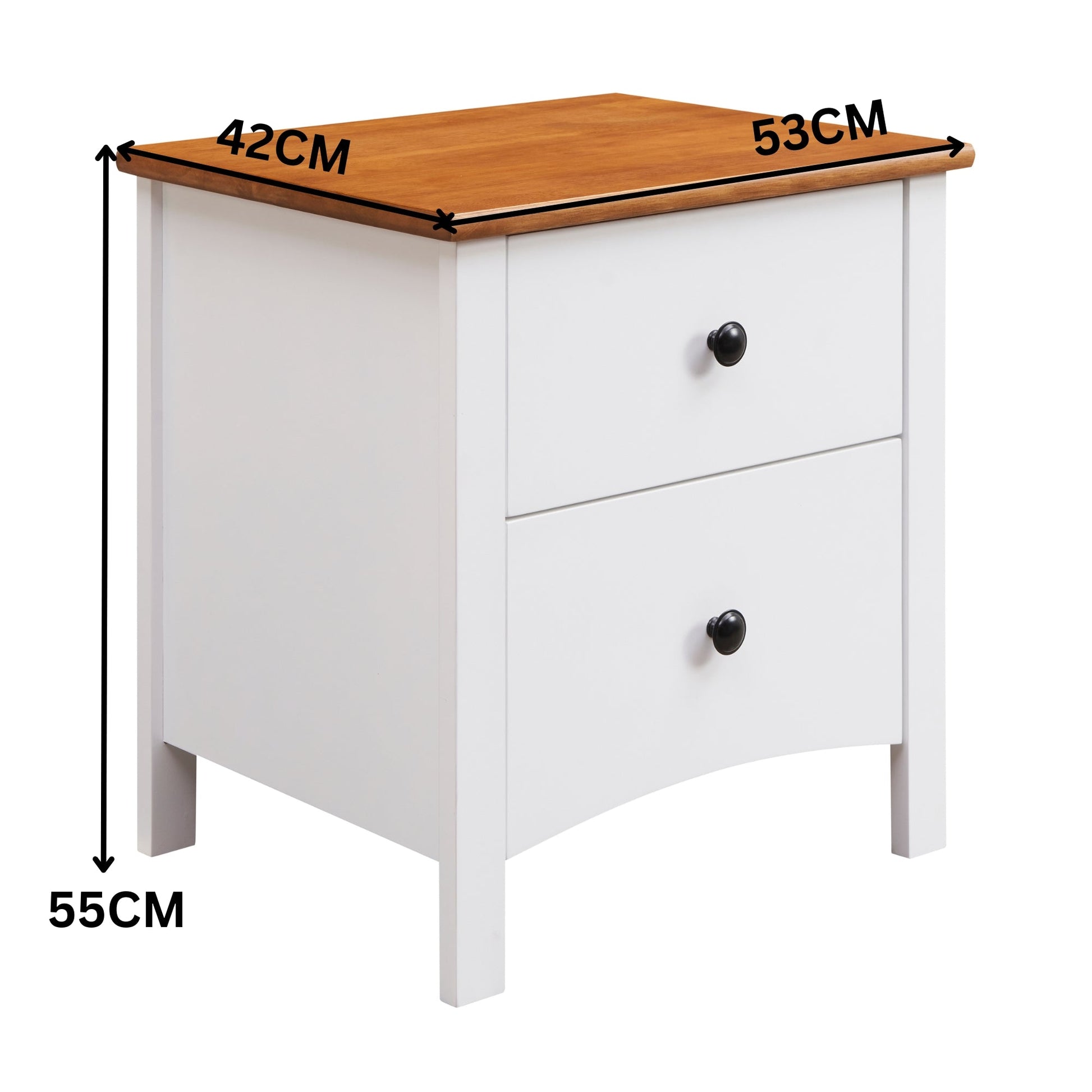 Harbourview 4pc Set Queen Bedroom Suite Bed Frame Bedside Table Tallboy Brown White