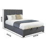 Homie King Bed Frame Gas Lift Storage Dark Grey