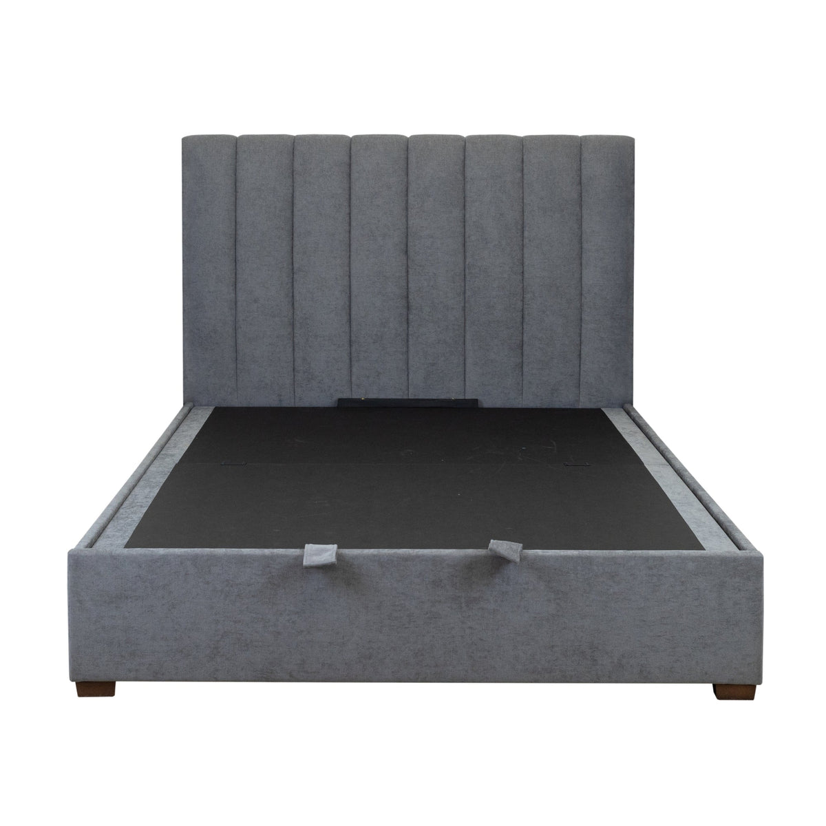 Homie Queen Bed Frame Gas Lift Storage Dark Grey
