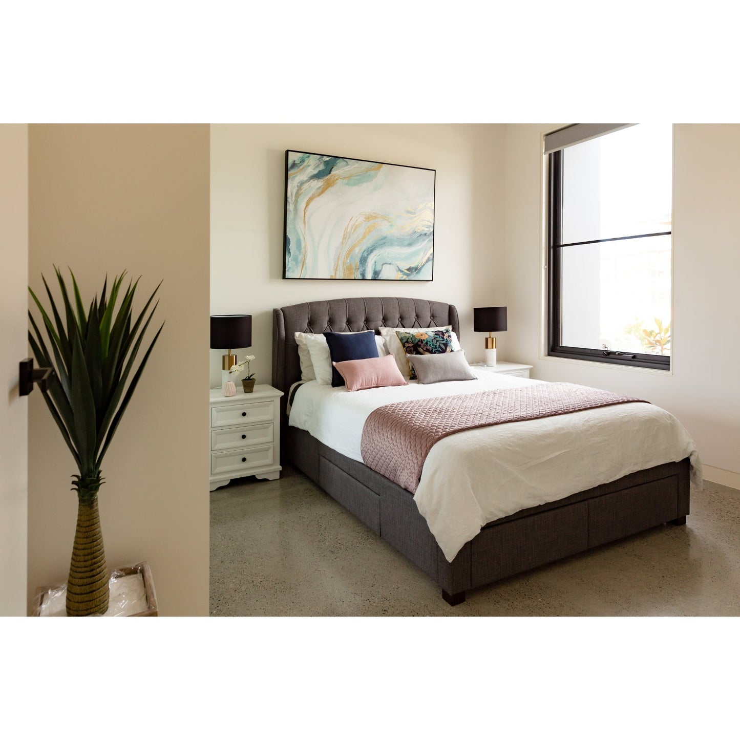 Honeydew Bed Frame Grey Double 