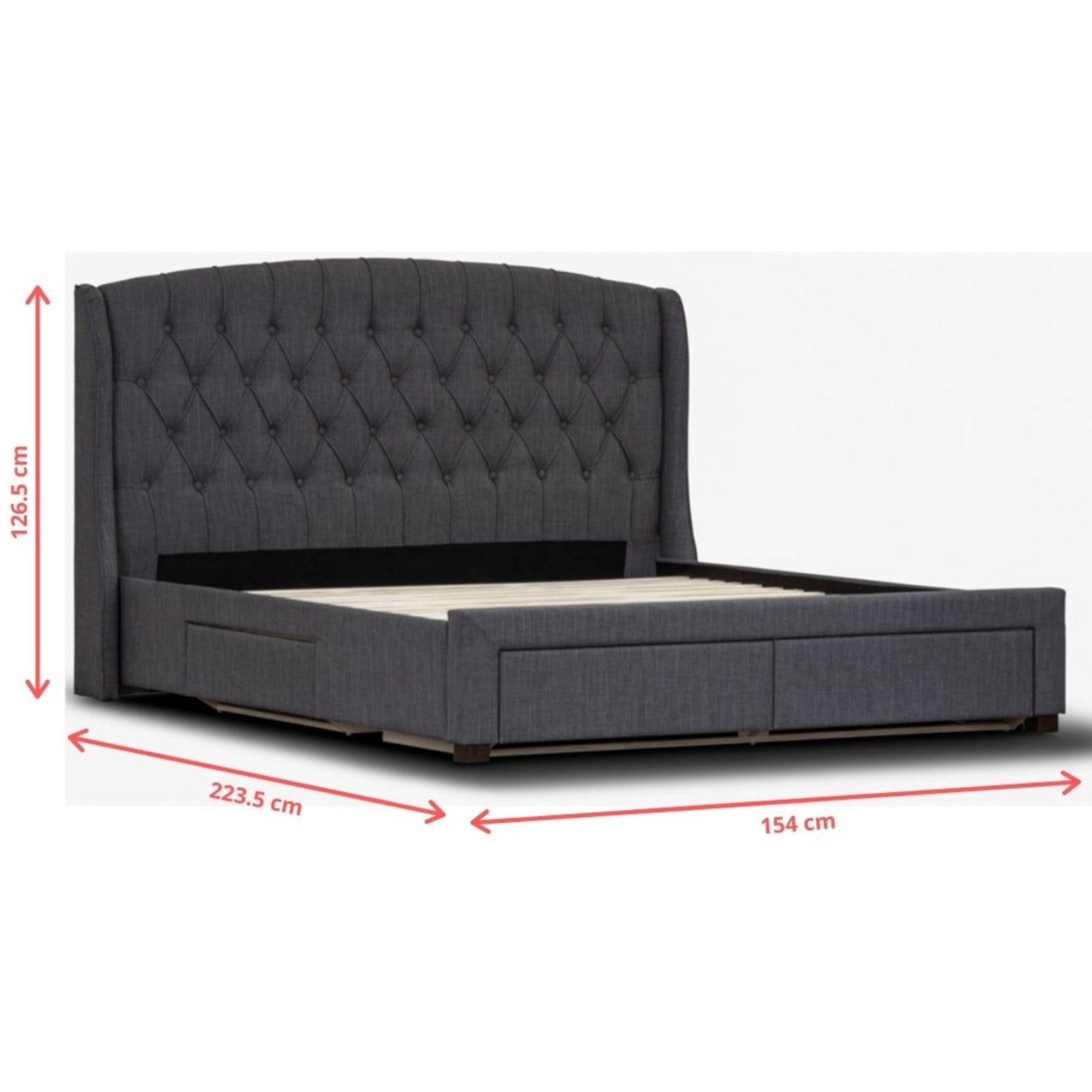 Honeydew Bed Frame Grey Double 