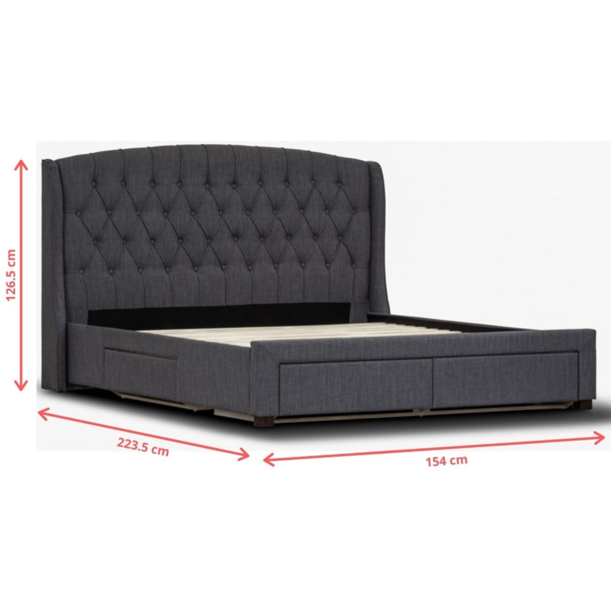 Honeydew Bed Frame Grey Double 