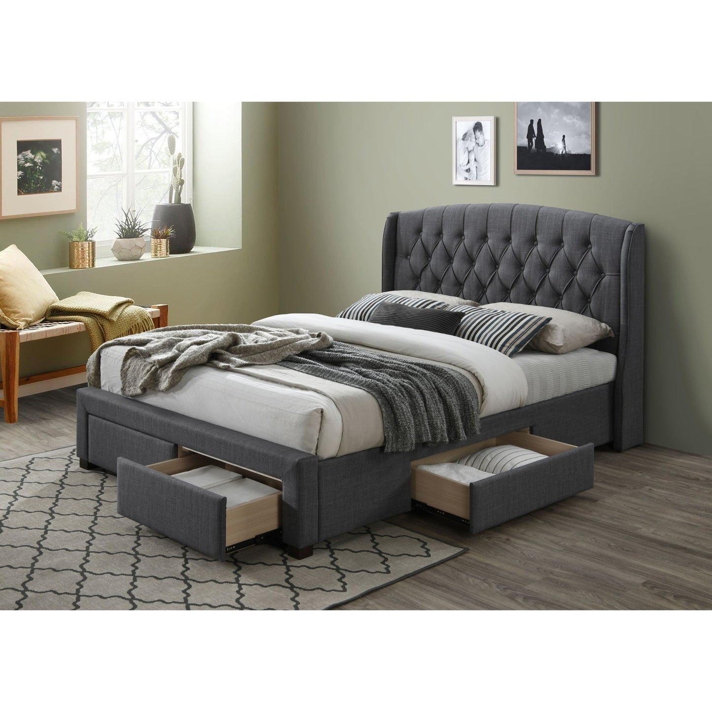 Honeydew Bed Frame Grey Queen 
