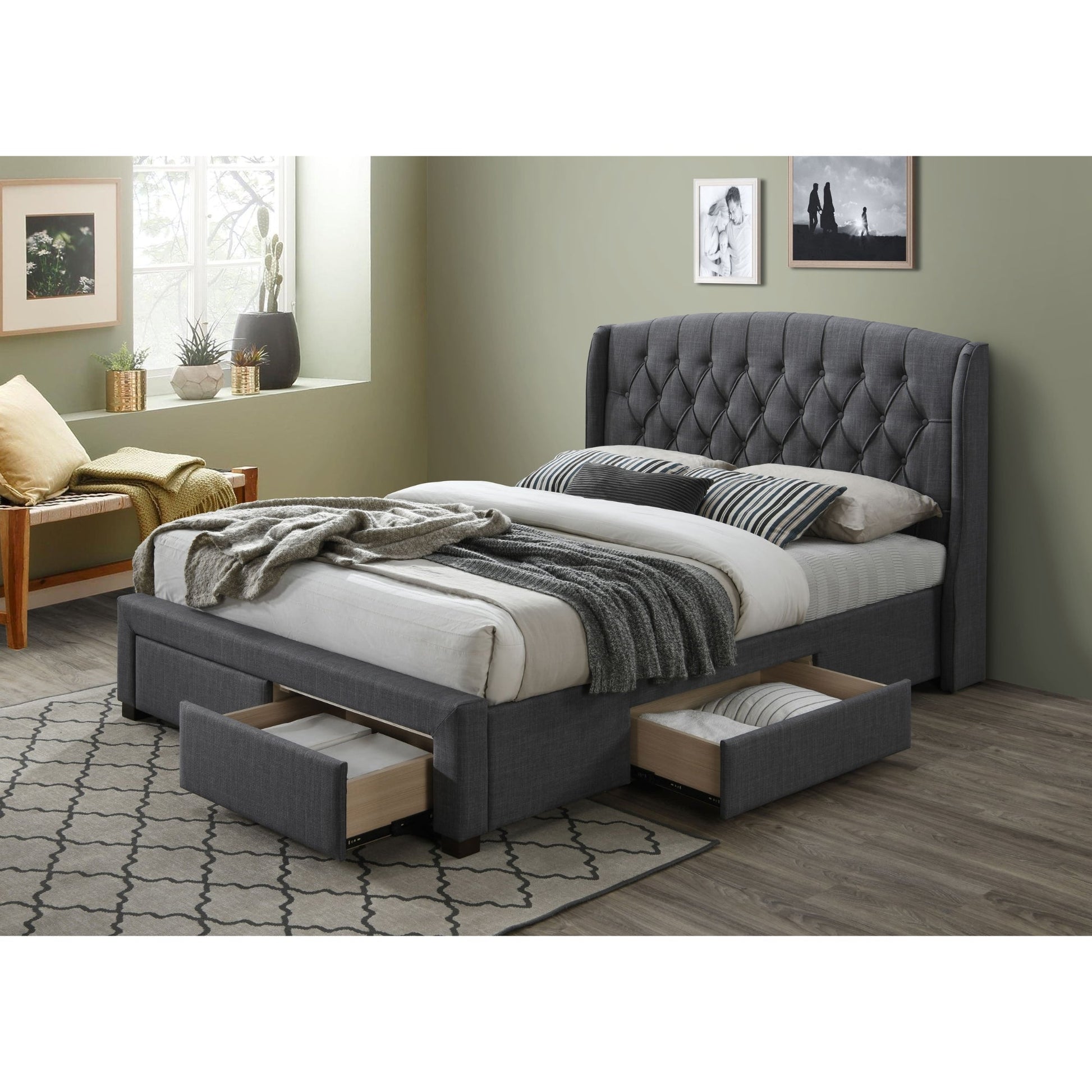 Honeydew Bed Frame Grey Queen 