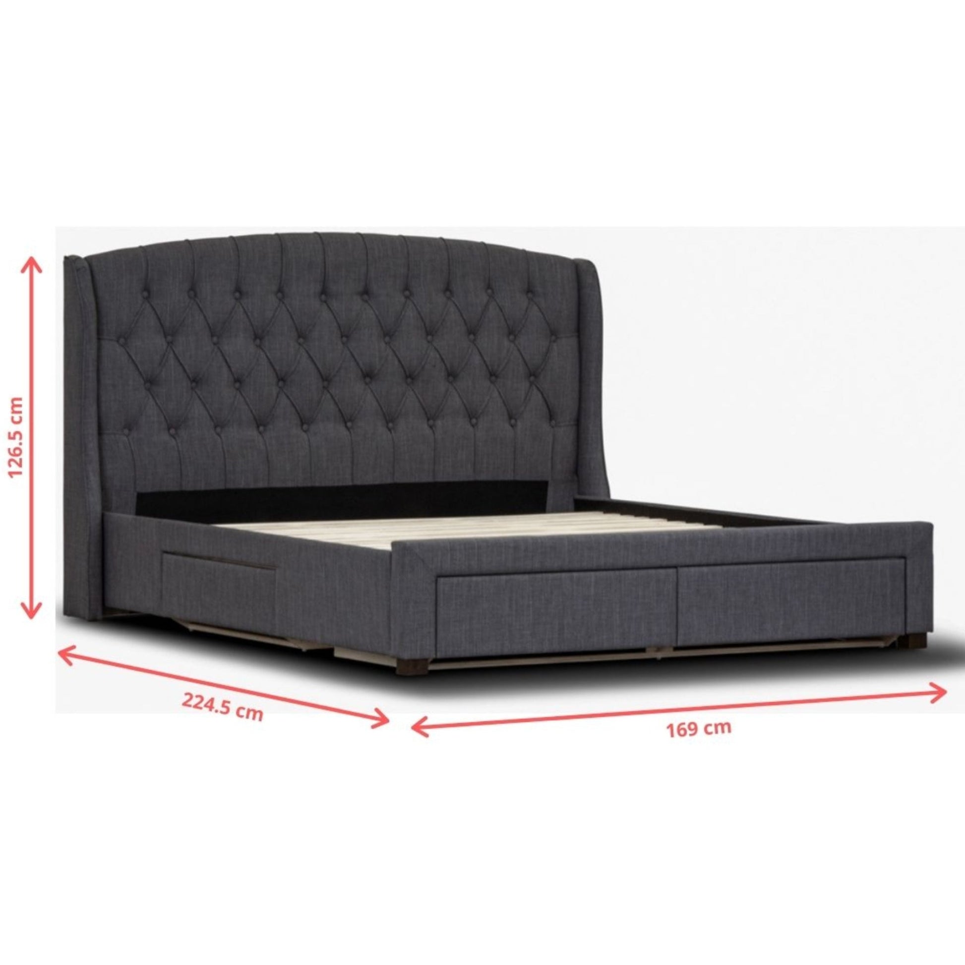 Honeydew Bed Frame Grey Queen 