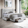 Jackson King Size Bed Frame 4 Storage Drawers Boucle Fabric Ivory Cream