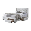 Jackson Queen Size Bed Frame 4 Storage Drawers Boucle Fabric Ivory Cream