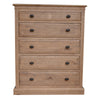 Jade Set of 2 Bedside 5 Drawer Tallboy Bedroom Furniture Package Set - Natural
