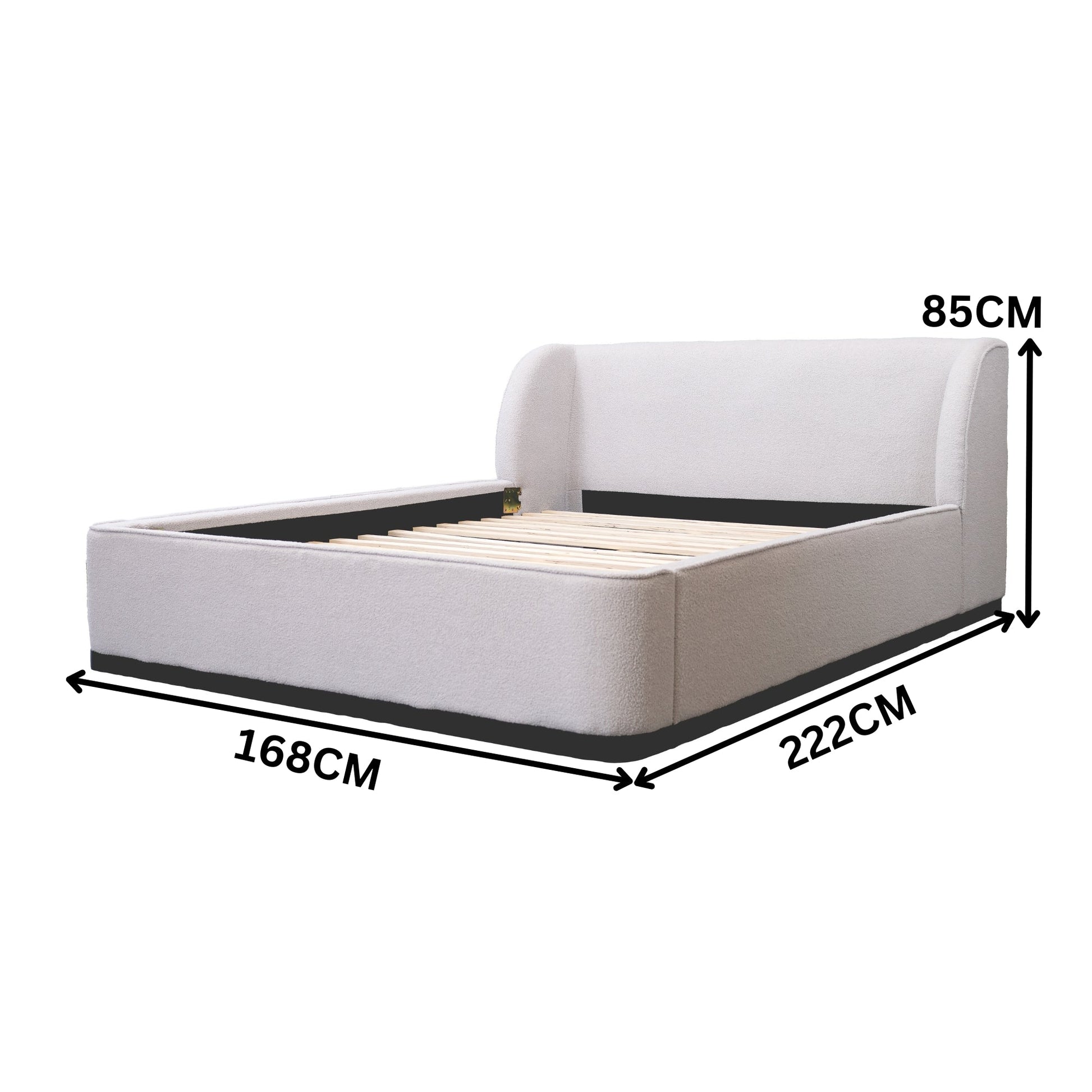 Jamar Fabric Bed Frame Grey Queen 