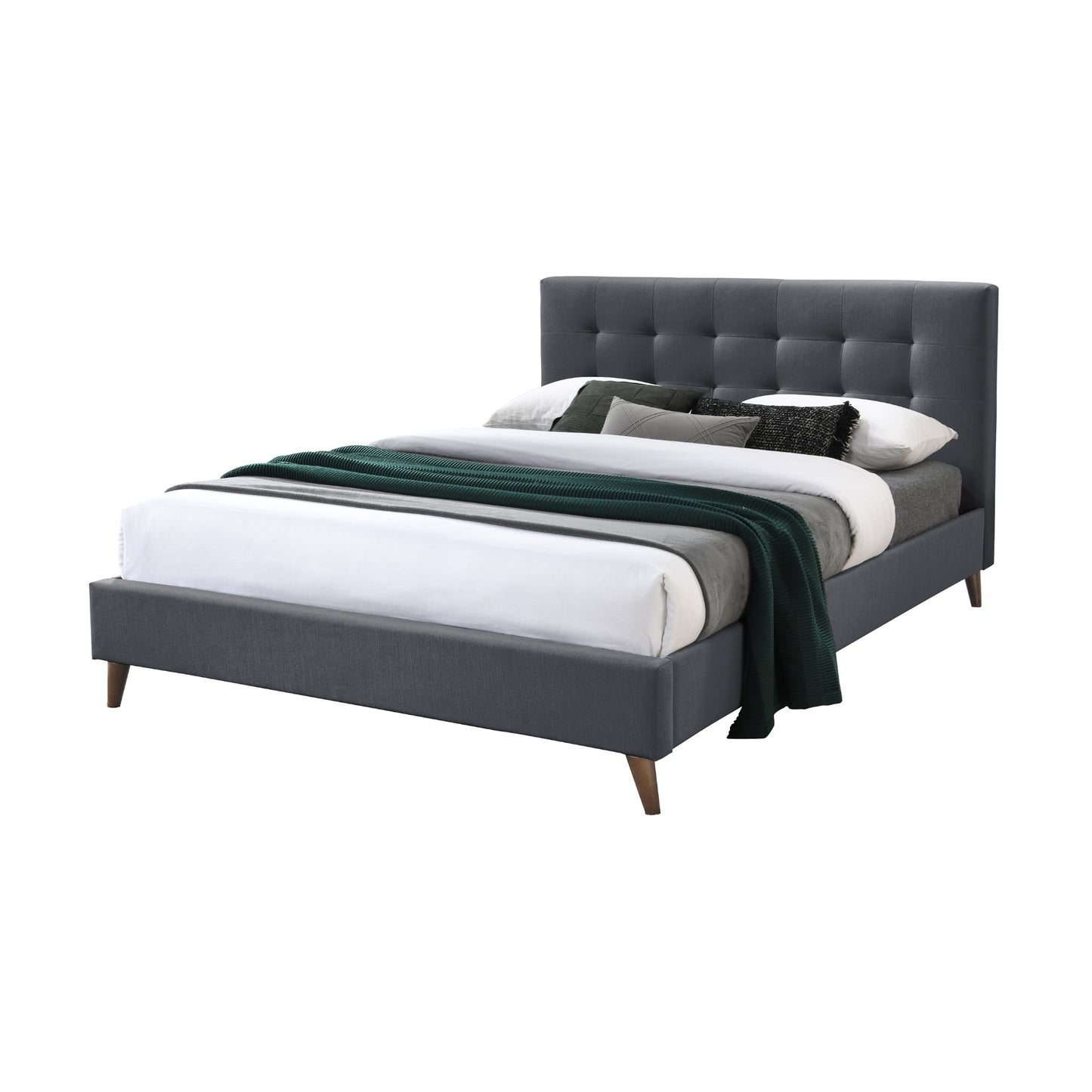 Janice Queen Bed Frame Fabric Charcoal