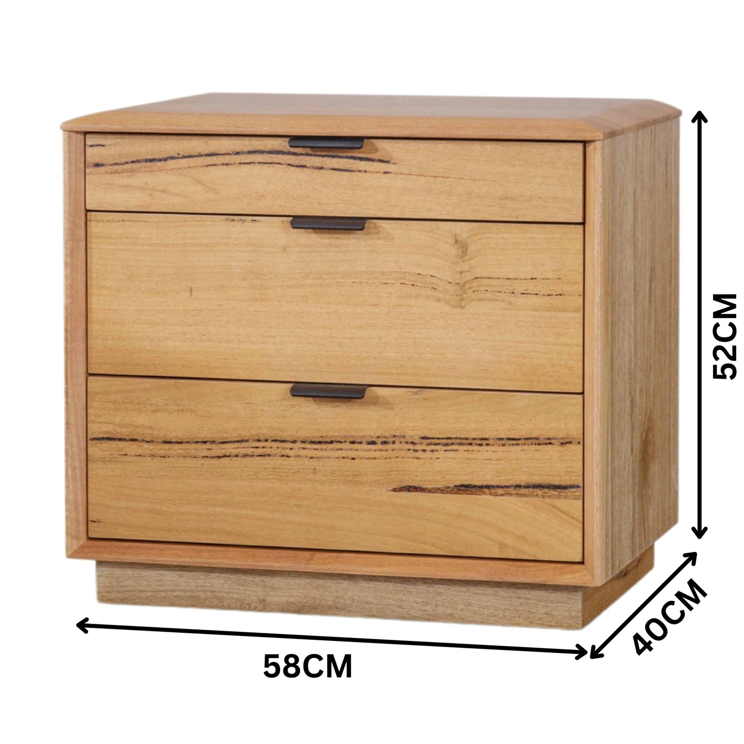 Japandi 3pc Set Bedside Table Tallboy Natural Oak
