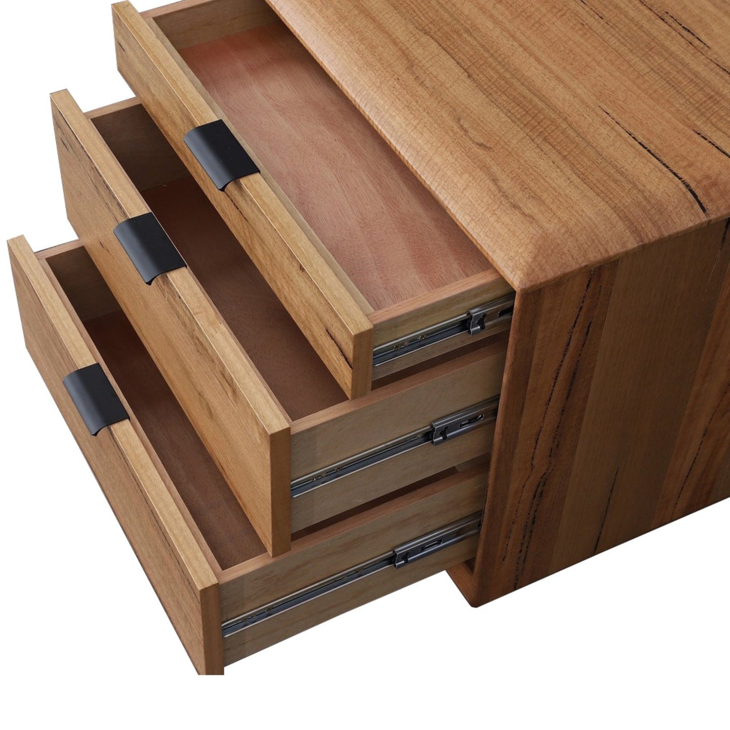 Japandi 3pc Set Bedside Table Tallboy Natural Oak