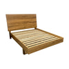 Japandi King Bed Frame Set Bedside Table Tallboy Natural Oak