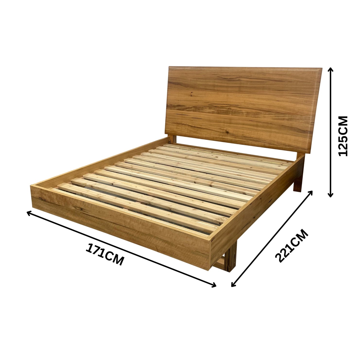 Japandi Queen Bed Solid Timber Frame Natural Oak