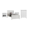 Jessica 4pc Double Bedroom Set Bed Frame Bedside Tallboy White
