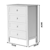 Jessica 4pc Double Bedroom Set Bed Frame Bedside Tallboy White