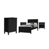 Jessica 4pc King Single Bedroom Set Bed Frame Bedside Tallboy Black