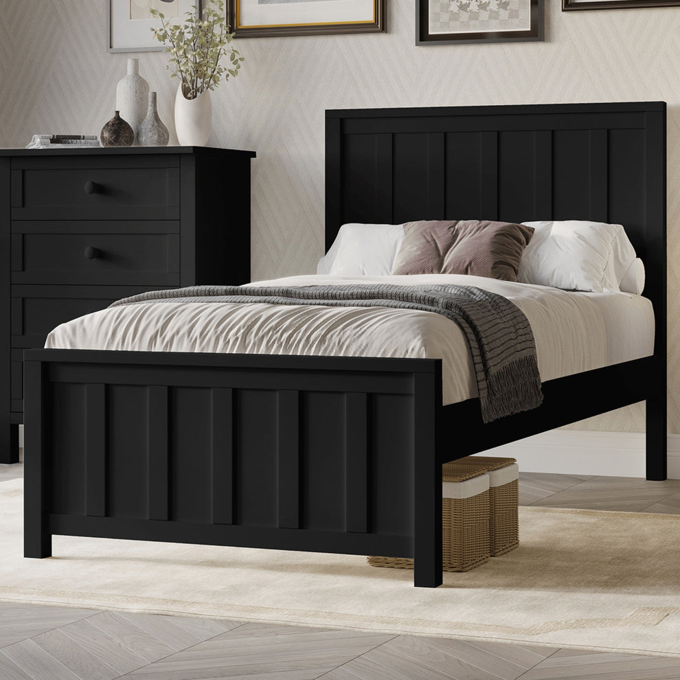 Jessica King Single Size Bed Frame Black – Wowbeds