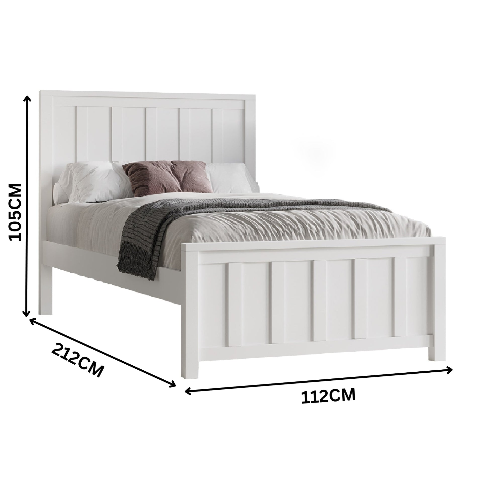 Jessica King Single Size Bed Frame White