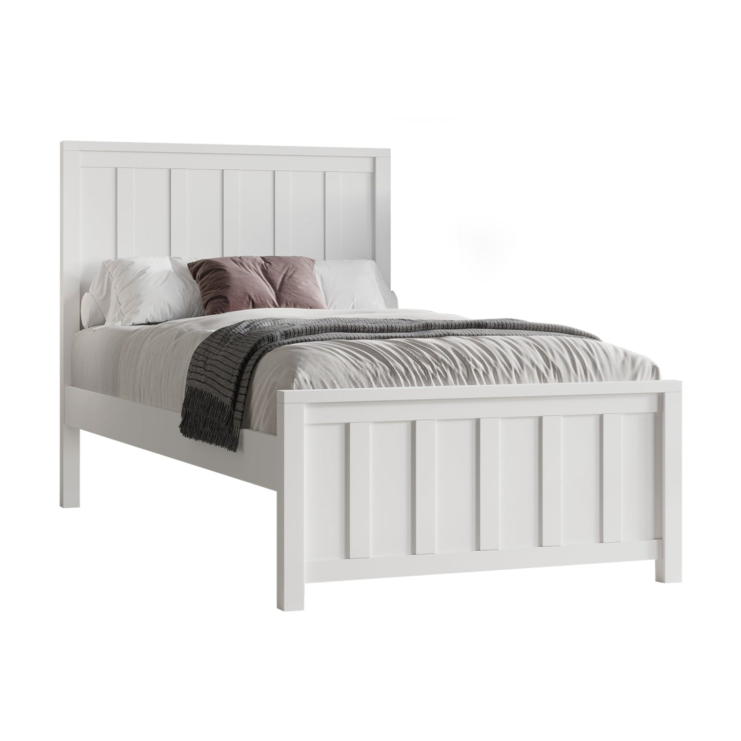 Jessica Single Size Bed Frame White
