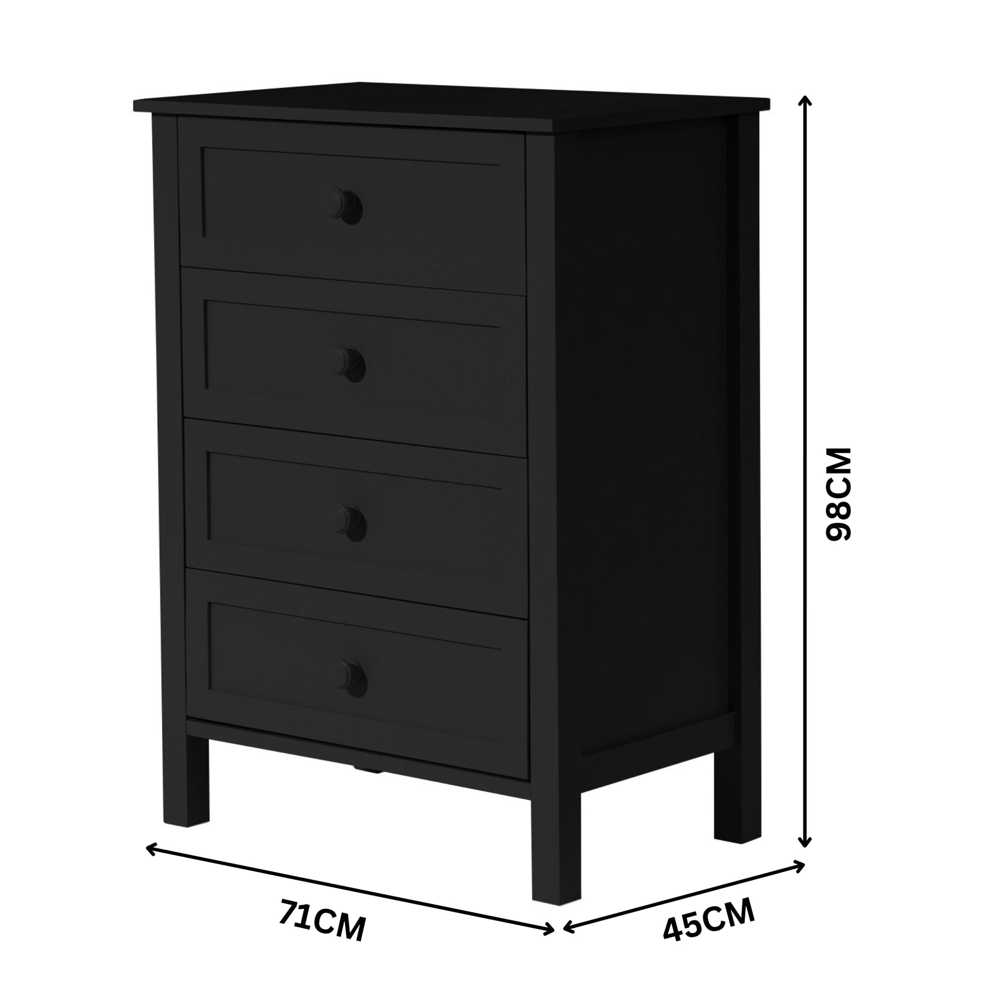 Jessica Tallboy Chest of Drawers Black