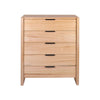 Jindy 4pc Set King Bed Frame Bedside Table Tallboy Natural Oak