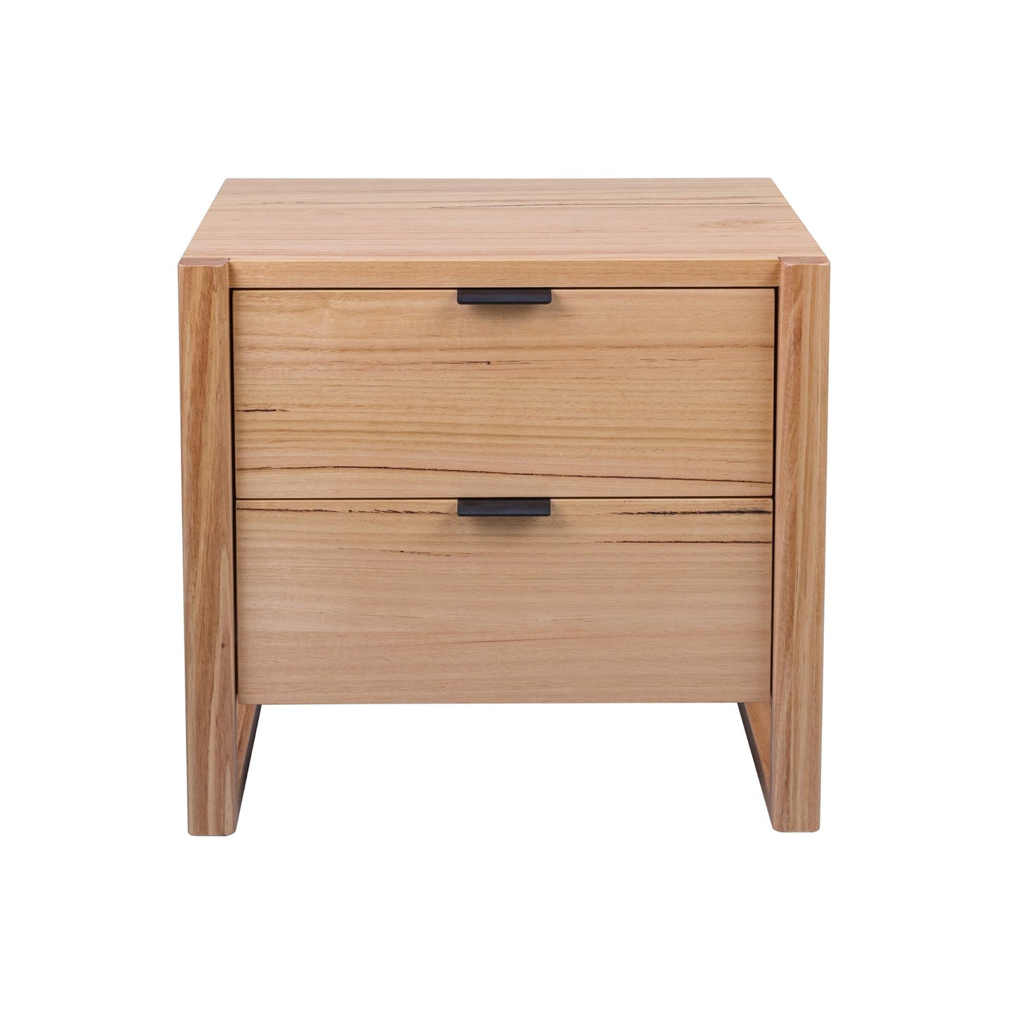 Jindy 4pc Set King Bed Frame Bedside Table Tallboy Natural Oak