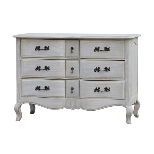 Leon Dresser Drawer Storage Cabinet Washed Grey