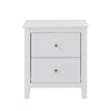 Luna 4pc Set Double Bed Frame Bedside Tallboy White