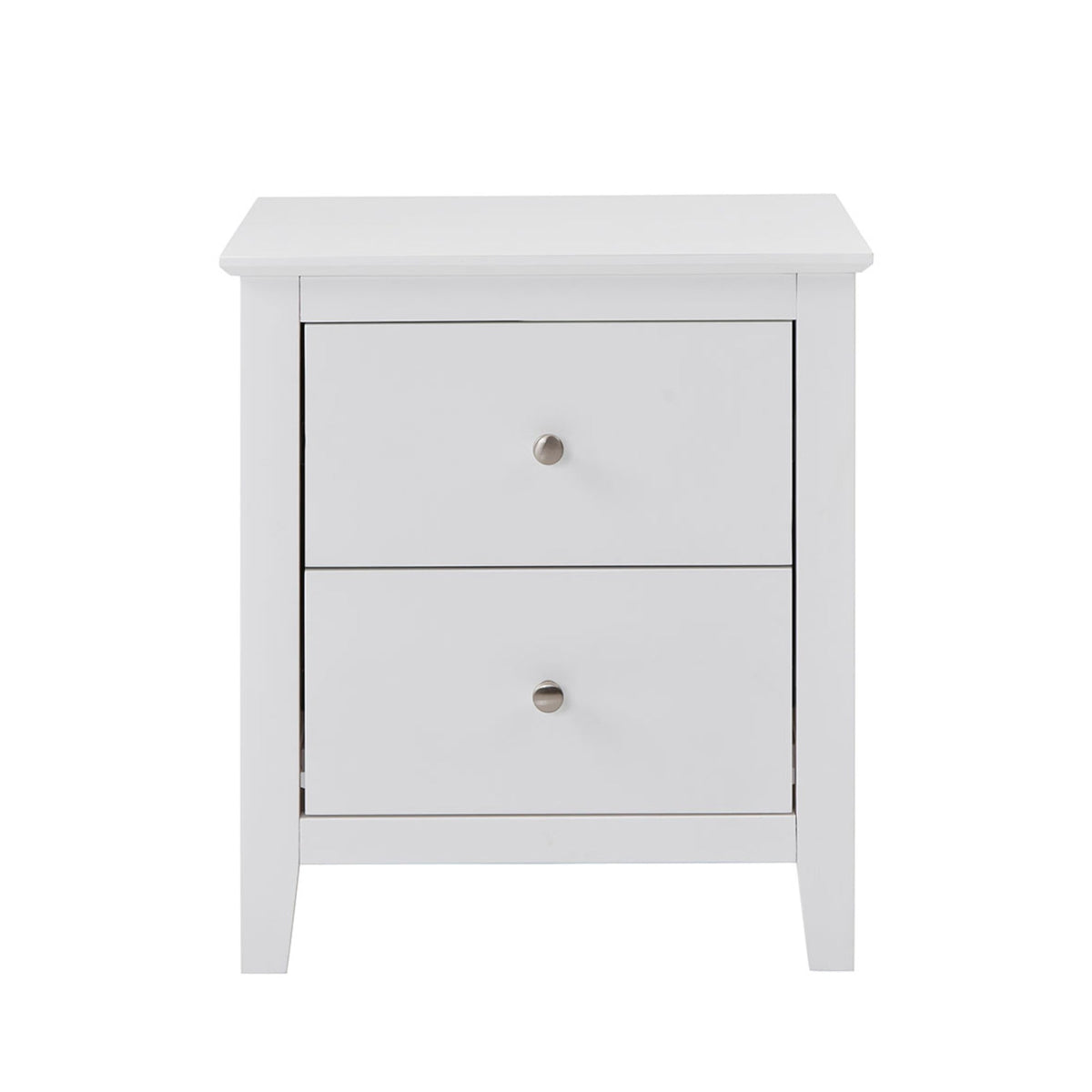 Luna 4pc Set Double Bed Frame Bedside Tallboy White