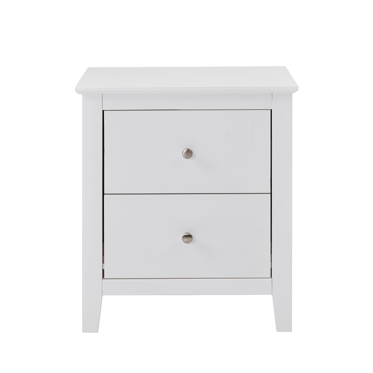 Luna 4pc Set Double Bed Frame Bedside Tallboy White