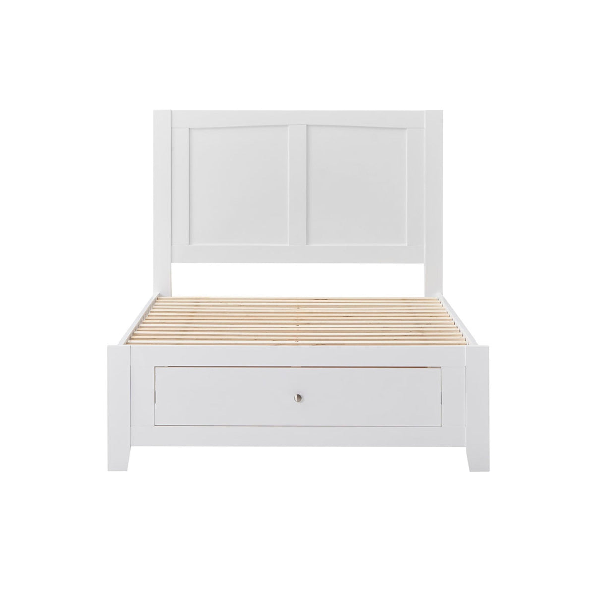 Luna 4pc Set King Bed Frame Bedside Tallboy White