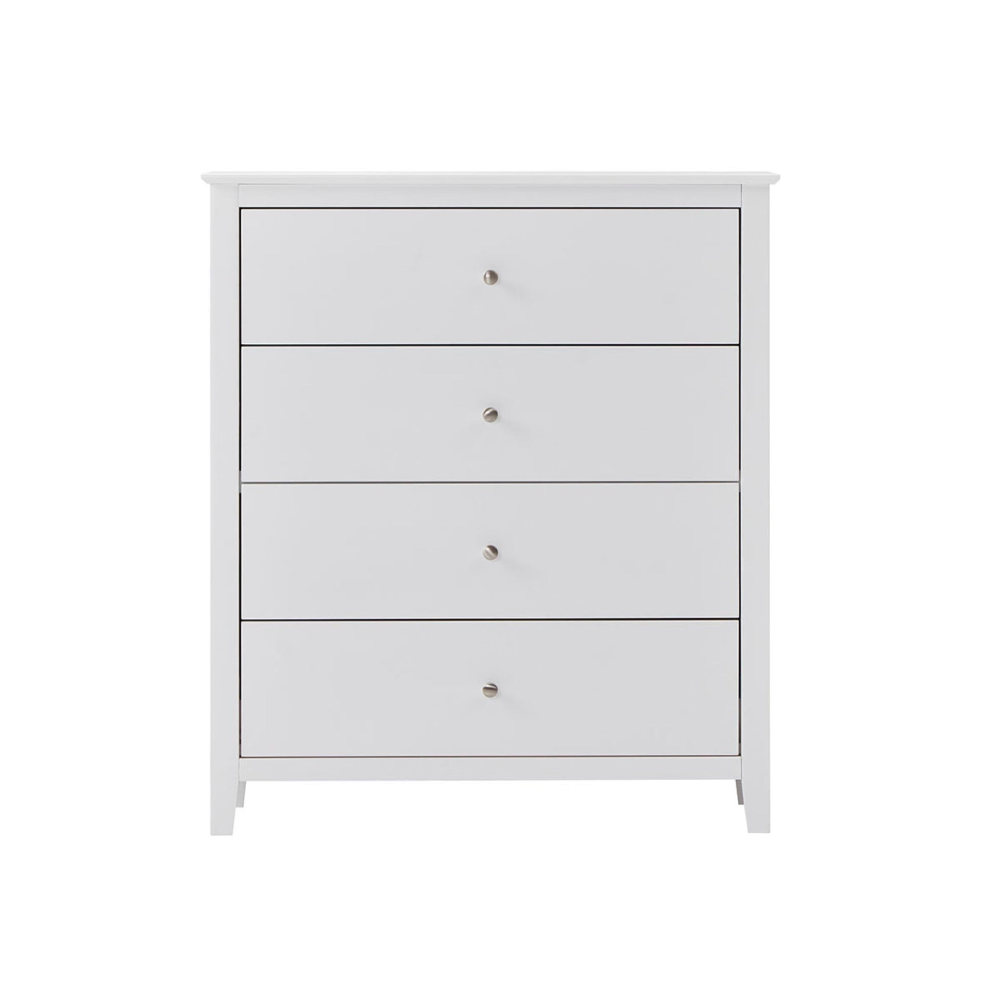 Luna 4pc Set King Bed Frame Bedside Tallboy White
