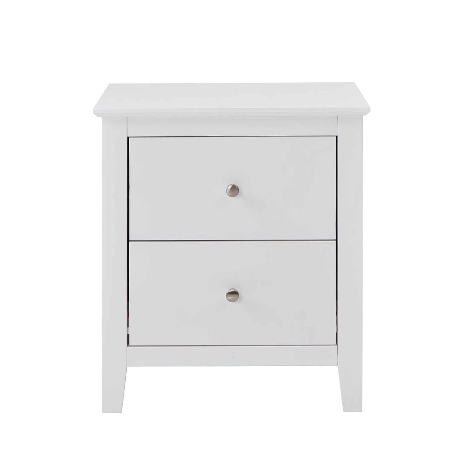 Luna 4pc Set King Bed Frame Bedside Tallboy White