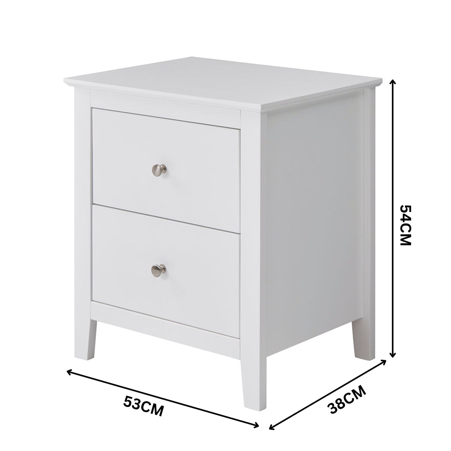 Luna 4pc Set Queen Bed Frame Bedside Tallboy White