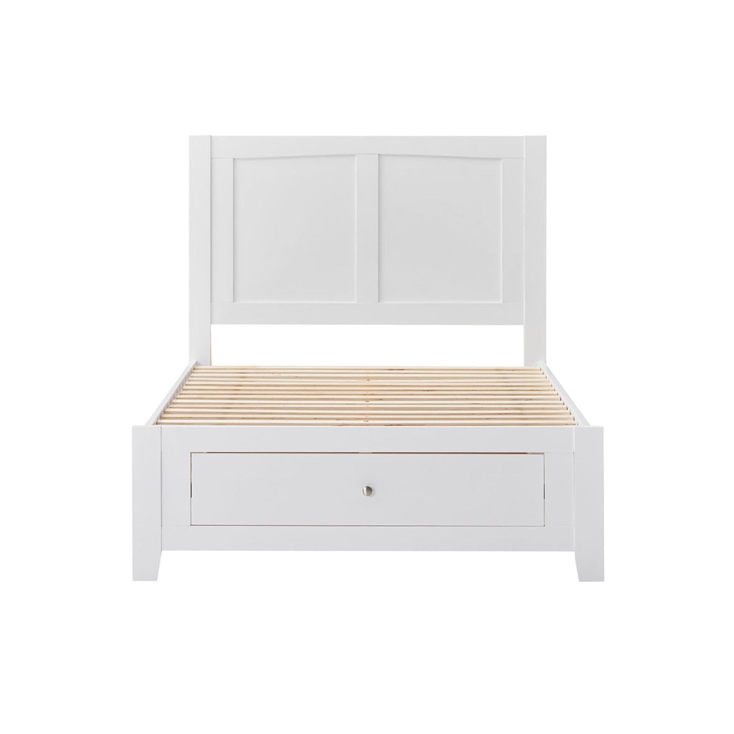 Luna King Bed Frame Storage Drawer White